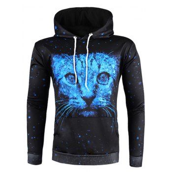 Image of 3D Animal Print Pullover Drawstring Hoodie