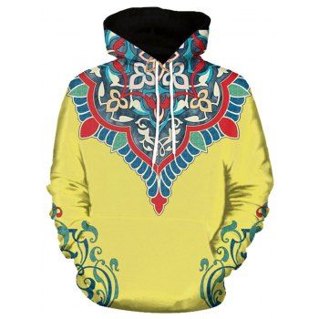 Image of 3D Flower Print Pullover Hoodie