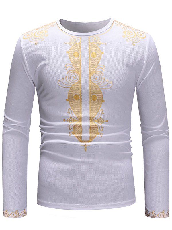 

Golden Printed Long Sleeve T-shirt, White