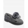 Chaussures Plates Boule Fourrée avec Nœud Papillon - Gris EU 37