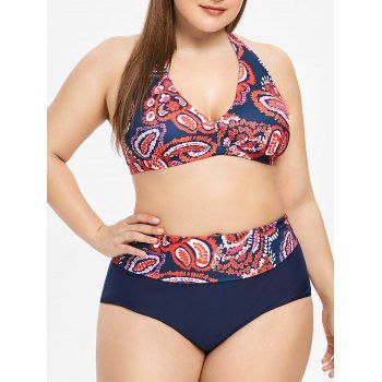 2019 plus size paisley plunging peplum top with lace