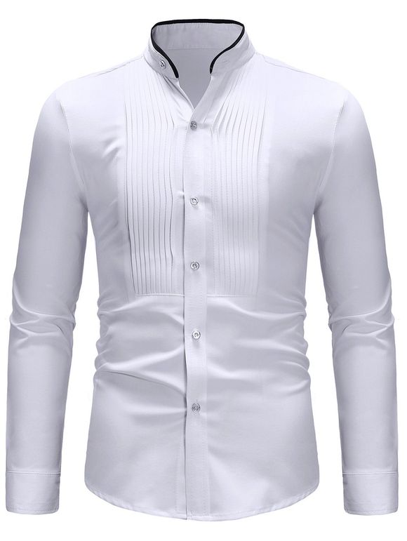 Chemise Maigre Plissée en Avant - Blanc S