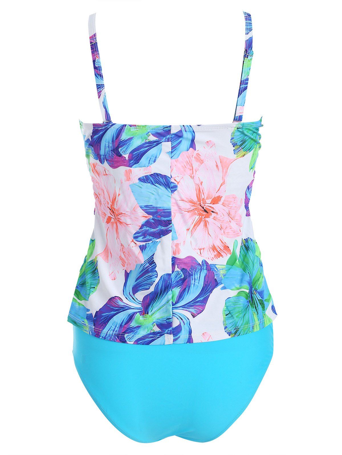 [61% OFF] 2021 Ruched Tropical Print Tankini Set In Multicolor | DressLily