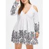 Mini-robe Imprimée Tribale à Grande Taille et à épaules Dégagées - multicolor 2X