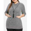 Chandail Pull Grande Taille à 3/4 Manches - Gris 6X