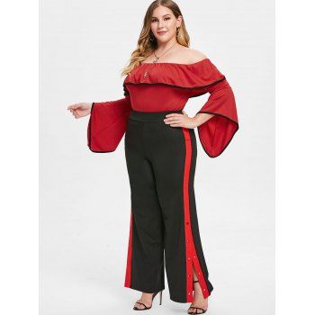 

Plus Size Flounce Off Shoulder Top, Red