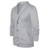 Button Up Shawl Collar Cardigan - GRAY CLOUD 2XL