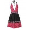 Débardeur Coupe Basse au Dos Ouvert de Grande Taille à Col Halter - multicolor 4X