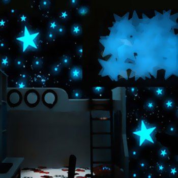 [17% OFF] 2023 Chic 3CM 100Pcs Dark Blue Glow In The Dark Plastic Wall ...