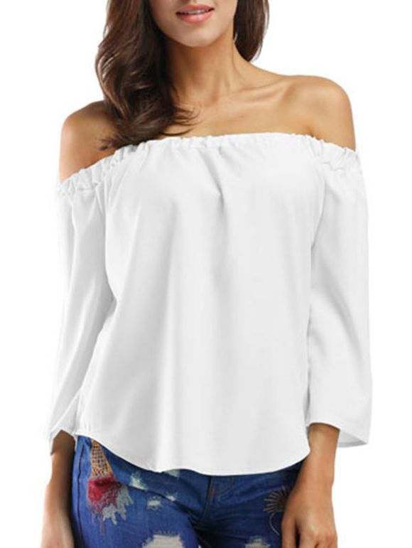 Haut avec Manches Trois-quarts et Noeud Papillon - Blanc L