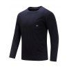 Casual Embroidery Chest Pocket Long Sleeve T-shirt - ARMY GREEN XL