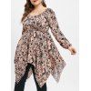 T-shirt Mouchoir Ethnique Imprimé de Grande Taille - multicolor L