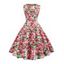 Sleeveless Floral Print Vintage Dress - multicolor M