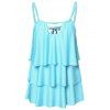 Ensemble de Tankini Superposé à Bretelle Fine - Bleu Tron M