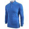 T-shirt Panneau à Carreaux à Manches Longues - Bleu Myrtille L