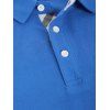Checked Panel Long Sleeve T-shirt - BLUEBERRY BLUE XXS