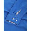 Checked Panel Long Sleeve T-shirt - BLUEBERRY BLUE XXS