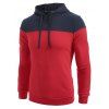 Sweat à Capuche Panneau à Manches Longues à Cordon - Rouge 2XL