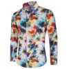 Chemise Peinture d'Encre Eclaboussée Imprimée à Manches Longues - multicolor M
