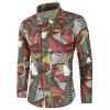Chemise Graphique Boutonnée à Manches Longues - multicolor L