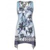 Débardeur Asymétrique Imprimé de Grande Taille - multicolor L