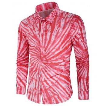 

Tie Dye Print Long Sleeves Casual Shirt, Multicolor