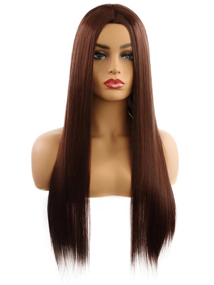 

Center Parting Straight Long Cosplay Party Synthetic Wig, Brown