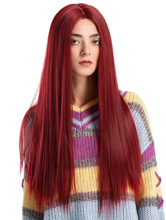 17 Off 2020 Long Center Parting Straight Synthetic Lace Front