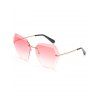 Lunettes de Soleil en Forme Géométrique Sans Monture à la Mode - Rose 
