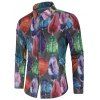 Chemise Feuille Colorée Imprimée à Manches Longues - multicolor L
