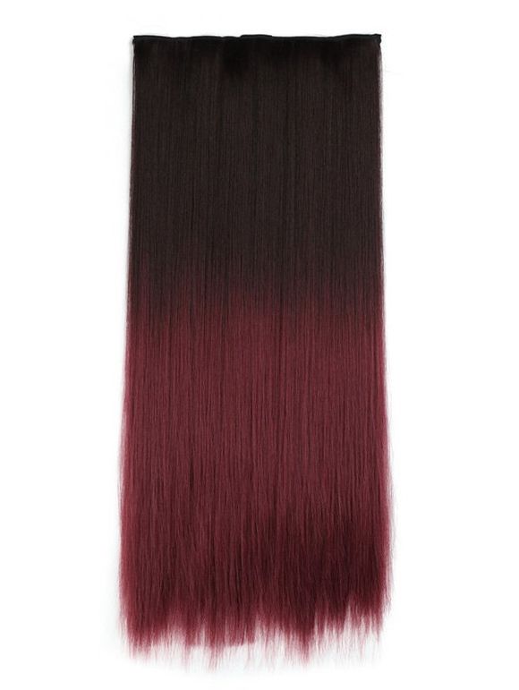 Extension de cheveux Clip-in synthétique longue ombre droite - multicolor L 