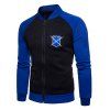 Sweat-shirt de Base-ball Zippé en Laine Applique au Poitrine - Noir M