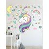 Rainbow Unicorn Star Pattern Removable Wall Sticker - multicolor 