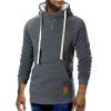 Sweat à Capuche à Col Bénitier avec Poche Kangourou à Cordon - Gris M