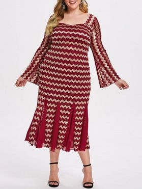 Plus Size Zigzag Lace Bodycon Dress