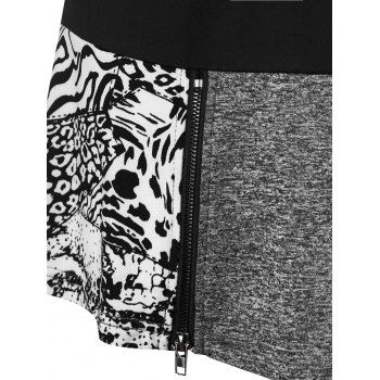 

Plus Size Contrast Trim Shawl Collar T-shirt, Black