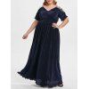 Maxi Robe Plissée Grande Taille à Paillette - Cadetblue L