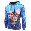 Sweat à Capuche Chat Fleur Galaxie Imprimés avec Poche Kangourou - multicolor M