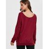 Drop Shoulder Scoop Neck Sweatshirt - RED WINE L