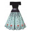 Robe Ligne A à Epaule Dénudée - Cyan Opaque M