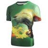 T-shirt Animal Feu Imprimé à Manches Courtes - Vert Fougère 2XL