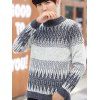 Geometric Pattern Soft Pullover Knit Sweater - SLATE BLUE XS