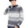 Geometric Pattern Soft Pullover Knit Sweater - SLATE BLUE S