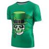 Porter un chapeau de crâne fumer T-shirt élastique - Vert Trèfle L