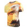 T-shirt Tête d'Aigle Imprimée à Manches Courtes - Jaune Canard Caoutchouc 2XL