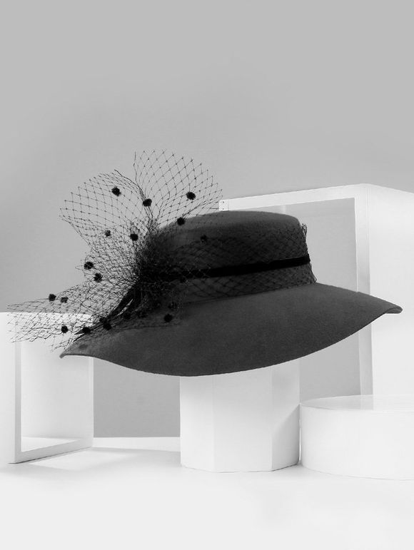 Élégant chapeau de conception de maille - Noir 