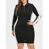 Robe Moulante Anneau O Zippé de Grande Taille - Noir 5X