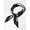 Casual Floral Pattern Square Scarf - BLACK 