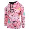 Sweat à Capuche Motif de Cochon Dessin Animé - Rose L
