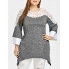 T-shirt Applique Bicolore de Grande Taille - Gris 1X